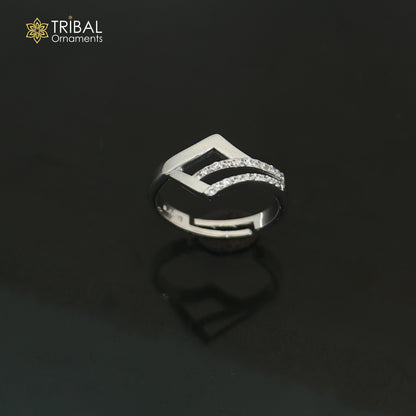 925 sterling silver stylish design cz stone ring sr846