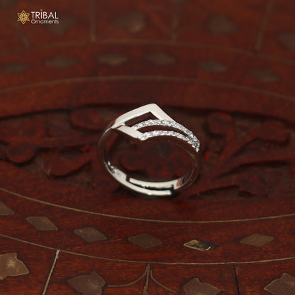 925 sterling silver stylish design cz stone ring sr846