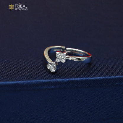 925 sterling silver heart design cz stone ring sr850