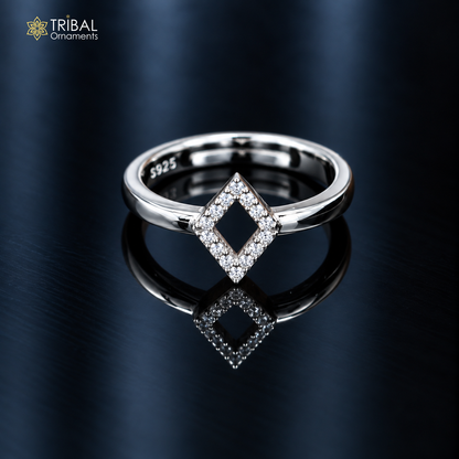 925 sterling silver stylish design cz stone ring sr851