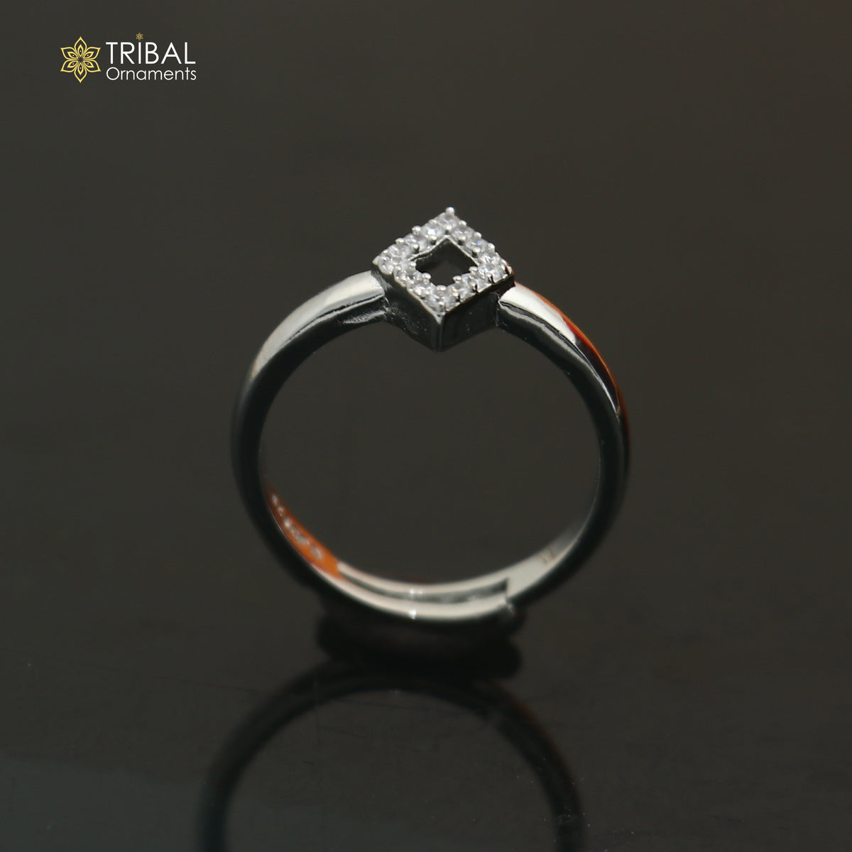 925 sterling silver stylish design cz stone ring sr851
