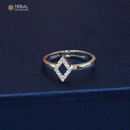 925 sterling silver stylish design cz stone ring sr851