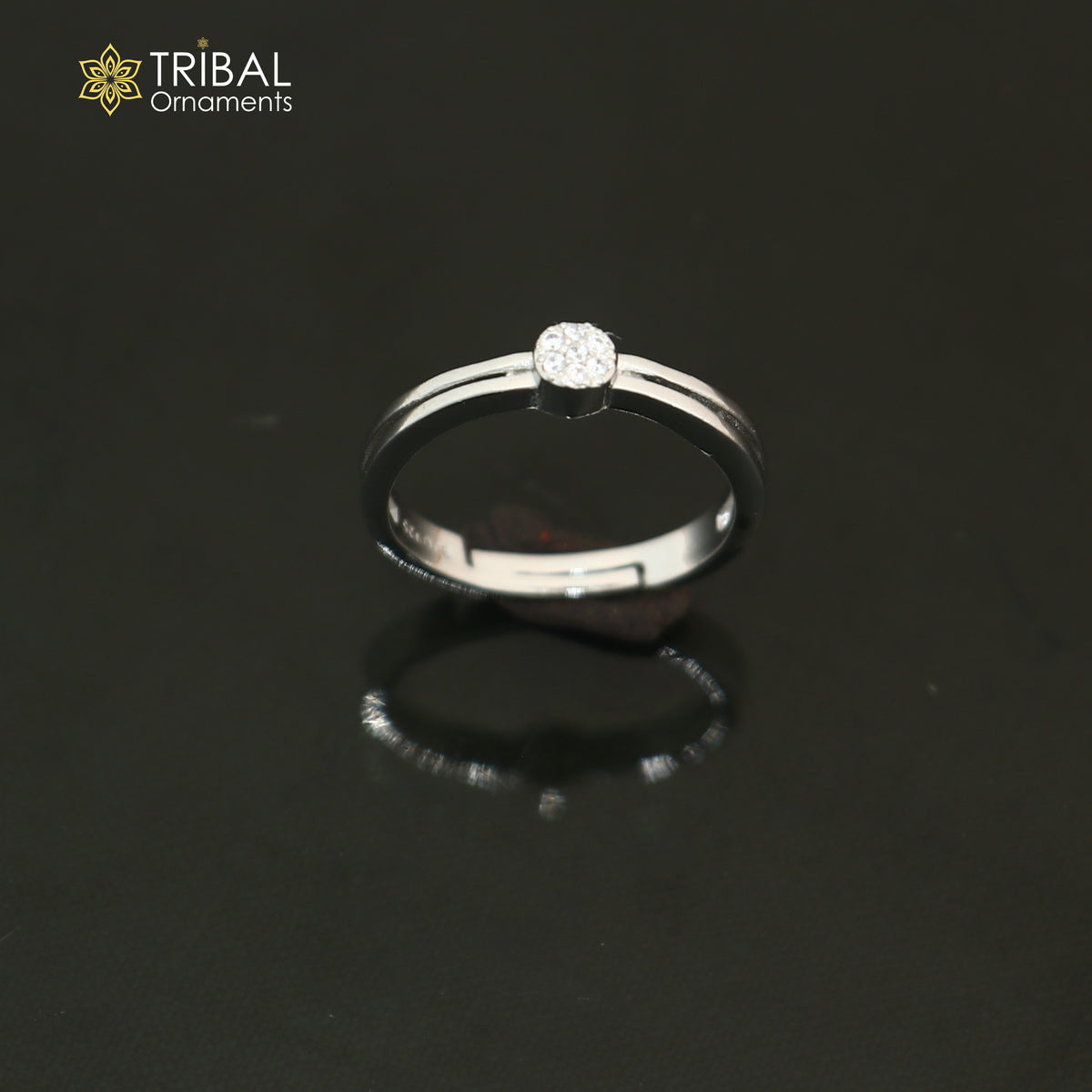 925 sterling silver stylish cz stone ring sr857