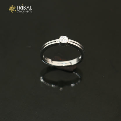 925 sterling silver stylish cz stone ring sr857