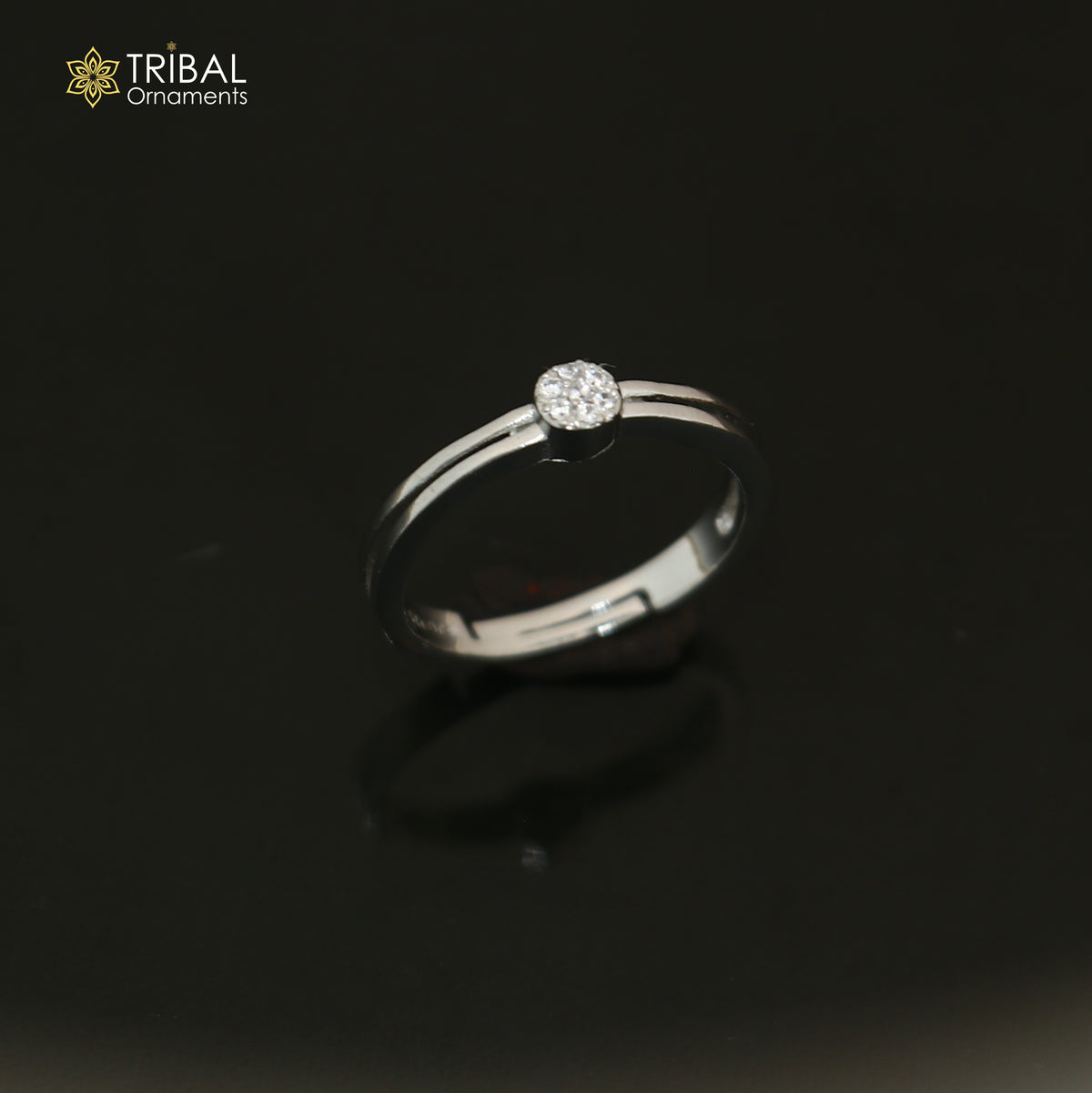 925 sterling silver stylish cz stone ring sr857