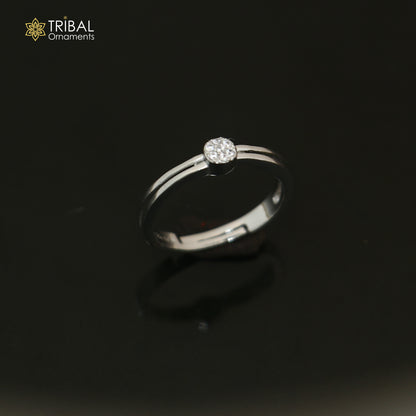 925 sterling silver stylish cz stone ring sr857