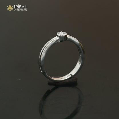 925 sterling silver stylish cz stone ring sr857