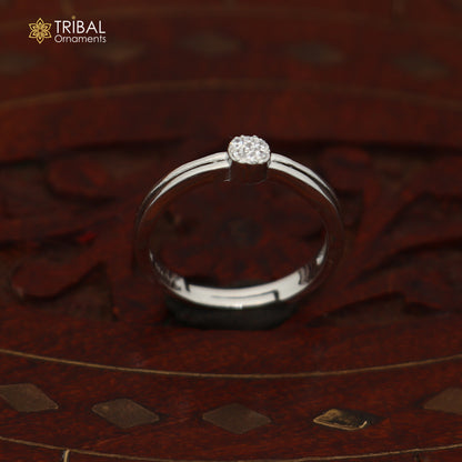 925 sterling silver stylish cz stone ring sr857