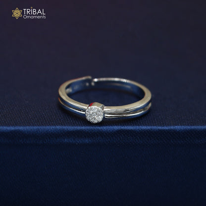 925 sterling silver stylish cz stone ring sr857