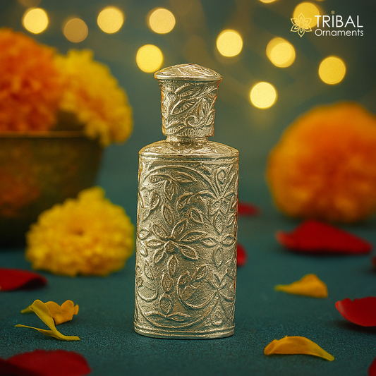 Vintage floral design royal bridal queen style 925 sterling silver trinket box, container box, sindur/kumkum box, Vermilion bridal art stb86