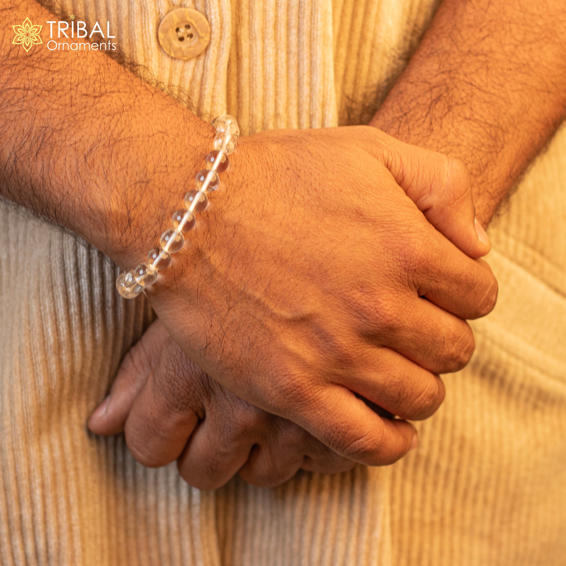 8 MM clear quartz natural crystal stone beaded handmade bracelet, customized unisex Jewelry, stnbr148 - TRIBAL ORNAMENTS