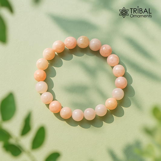 8 MM pink morganite natural stone beaded handmade bracelet, customized unisex Jewelry, stnbr162