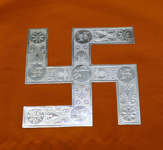 4x4 inches 925 sterling silver handmade swastika amazing divine holy swastik for your home and temple su892 - TRIBAL ORNAMENTS
