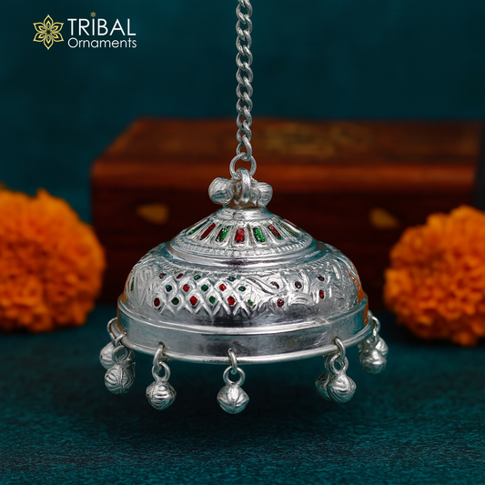 925 sterling Silver chatter/chatar, silver umbrella god temple art, Silver chandelier for temple Puja worshipping utensils su1120