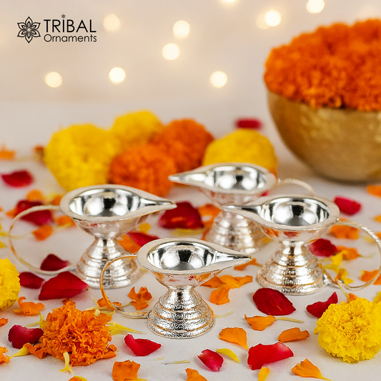 925 sterling silver handmade kappor dani, silver temple utensils, silver diya, deepak, silver single joth kapoor Aarti lamp art su1175