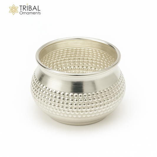 925 sterling silver handmade gorgeous small idol's Prasadam box, trinket box, container box, elegant silver article utensil su1283