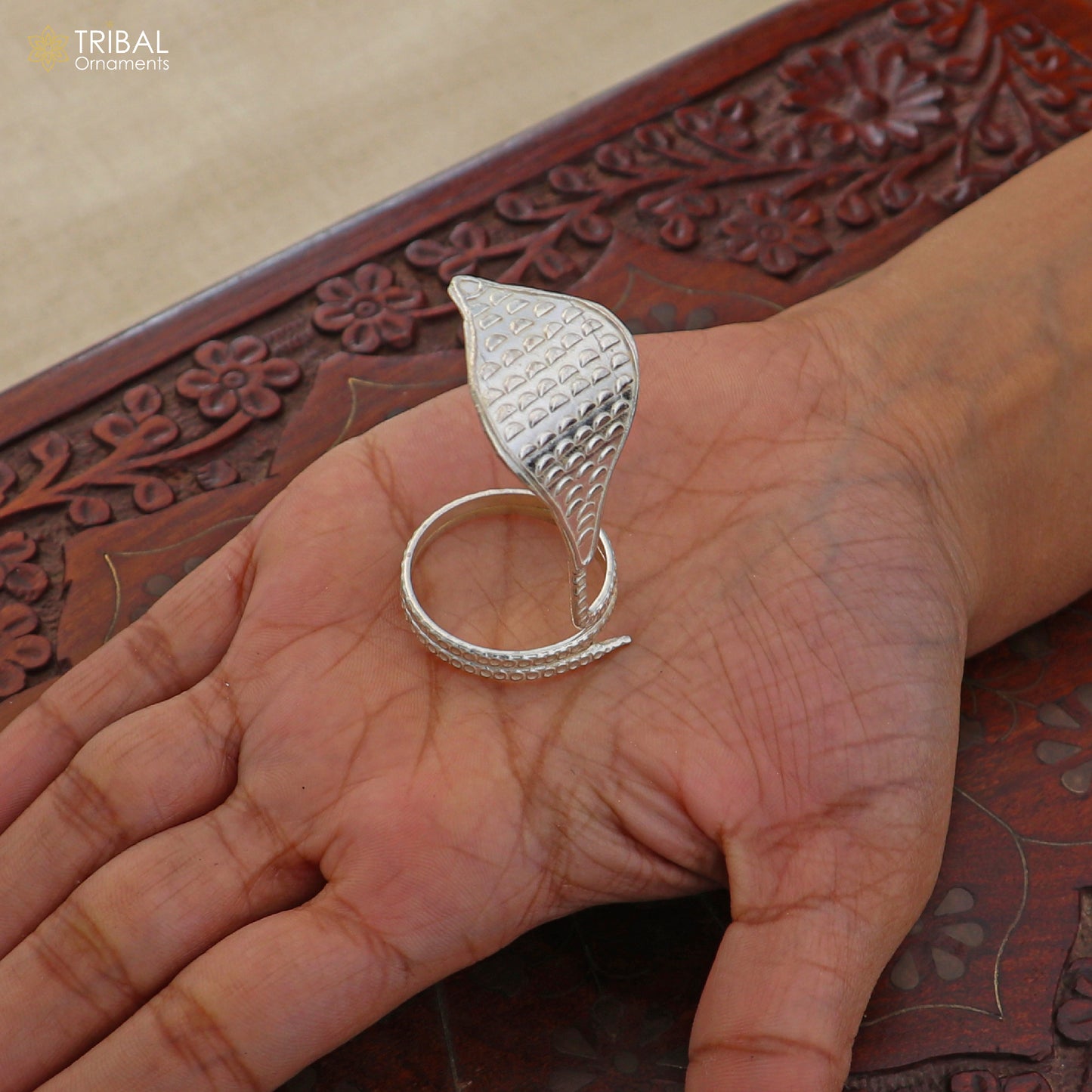 925 sterling silver Shiva snake pendant for puja and worship, tribal design, solid silver Diwali puja ornament.