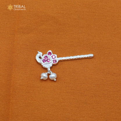 925 sterling silver stone design bansuri laddu Gopala flute, Krishna flute su1432