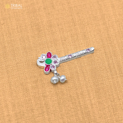 925 sterling silver stone design bansuri laddu Gopala flute, Krishna flute su1435