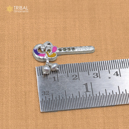 925 sterling silver stone design bansuri laddu Gopala flute, Krishna flute su1441