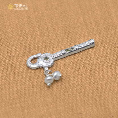 925 sterling silver stone design bansuri laddu Gopala flute, Krishna flute su1442