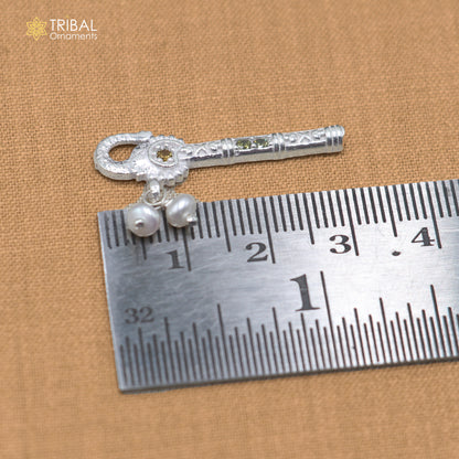 925 sterling silver stone design bansuri laddu Gopala flute, Krishna flute su1442