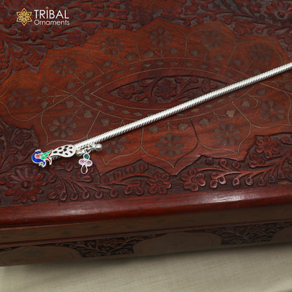 925 sterling silver minakari design bansuri laddu Gopala flute, Krishna flute su1443