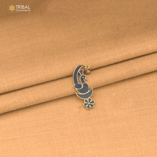 925 sterling silver peacock design laddu Gopala minakari sishful ( kalangi )traditional Krishna jewelry su1458