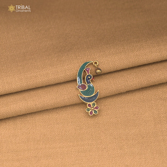 925 sterling silver peacock design laddu Gopala minakari sishful ( kalangi )traditional Krishna jewelry su1460