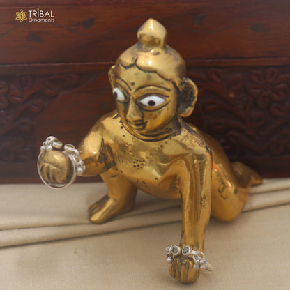 925 sterling silver plain stone design laddu Gopala bangle kada traditional Krishna jewelry su1462
