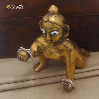 925 sterling silver stone design laddu Gopala bangle kada traditional Krishna jewelry su1463