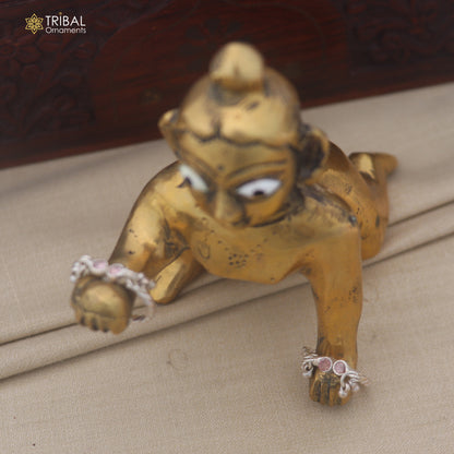 925 sterling silver stone design laddu Gopala bangle kada traditional Krishna jewelry su1463