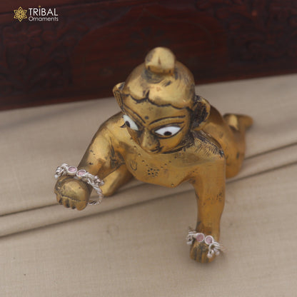 925 sterling silver stone design laddu Gopala bangle kada traditional Krishna jewelry su1463
