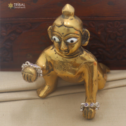 925 sterling silver stone design laddu Gopala bangle kada traditional Krishna jewelry su1464