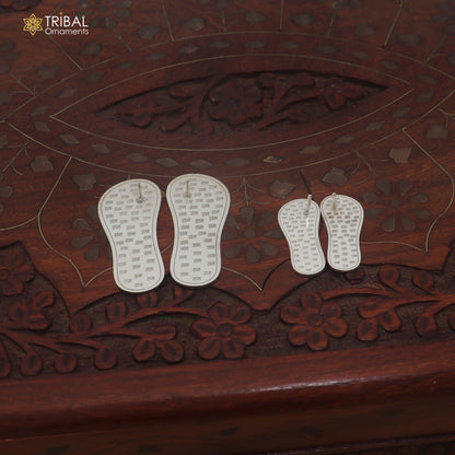 925 sterling silver Charan paduka or slippers for idol krishna or Vishnu Narayana puja art su1466