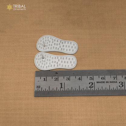 925 sterling silver Charan paduka or slippers for idol krishna or Vishnu Narayana puja art su1466