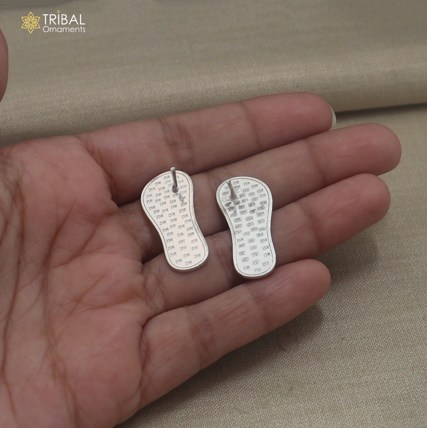 925 sterling silver Charan paduka or slippers for idol krishna or Vishnu Narayana puja art su1466