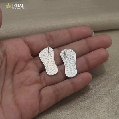 925 sterling silver Charan paduka or slippers for idol krishna or Vishnu Narayana puja art su1466