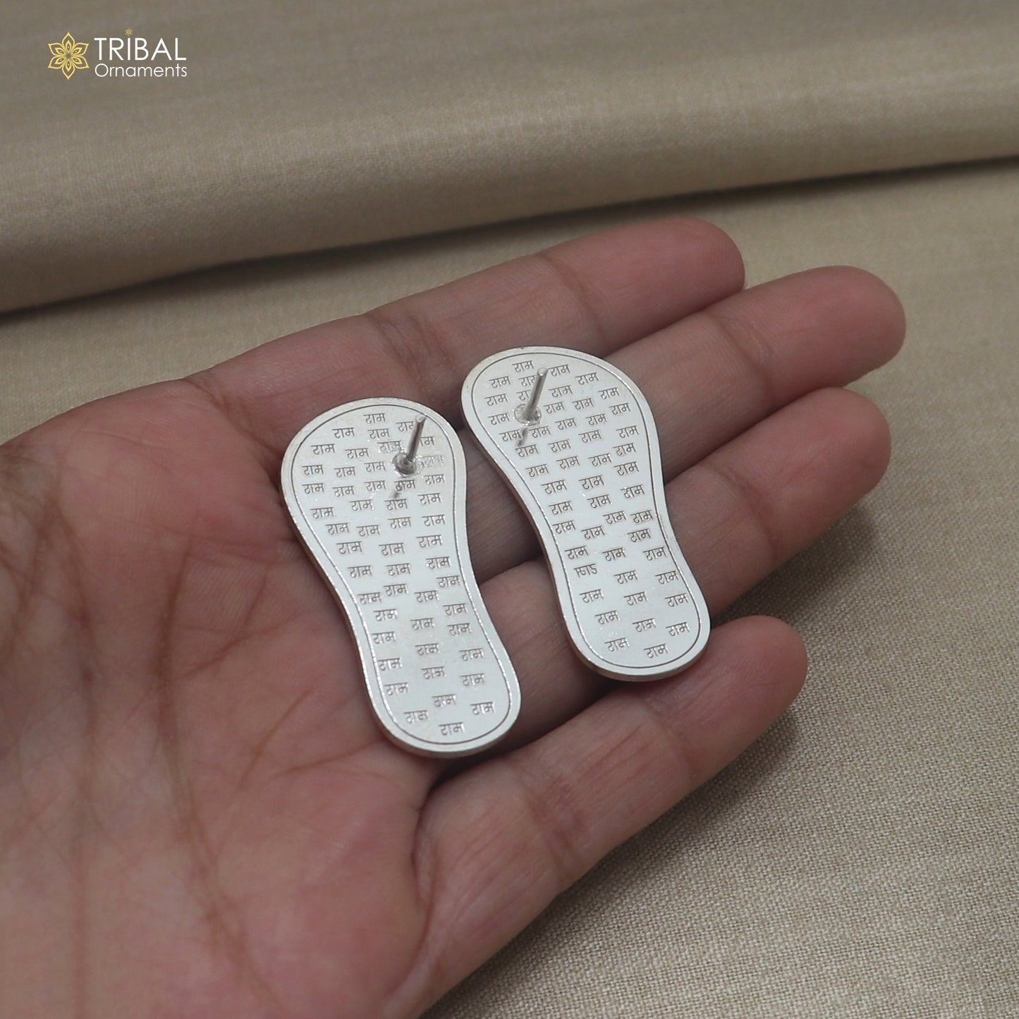 925 sterling silver Charan paduka or slippers for idol krishna or Vishnu Narayana puja art su1466