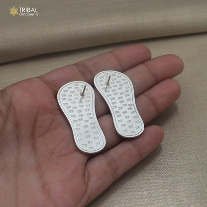 925 sterling silver Charan paduka or slippers for idol krishna or Vishnu Narayana puja art su1466