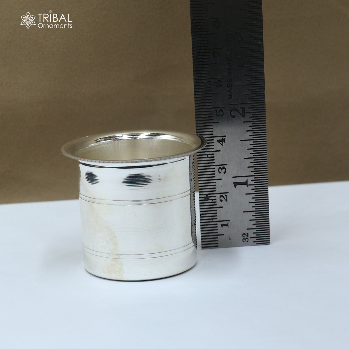 Solid sterling silver Ghee pot with intricate design, traditional butter pot for kitchen and puja utensils by Tribal Ornaments.