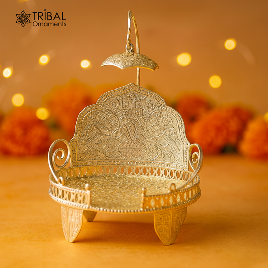 925 pure sterling silver Singhasan, divine silver throne, god statue's stand chair Singhasan, temple art puja Aasan chouki article su981