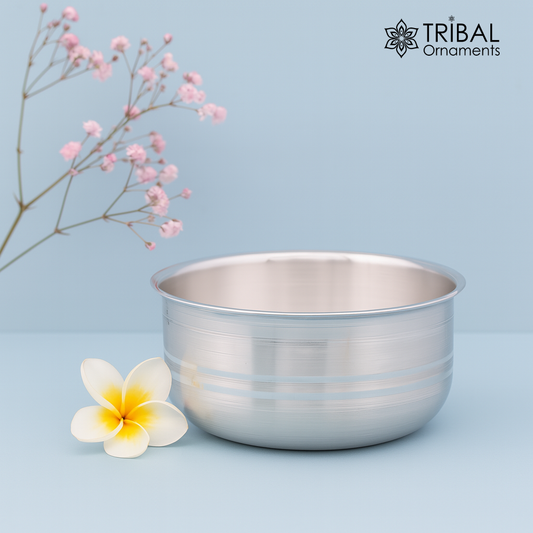 Plain design handmade 999 solid silver bowl, silver vessels, silver utensils, solid silve baby bowl for medical use for health sv07