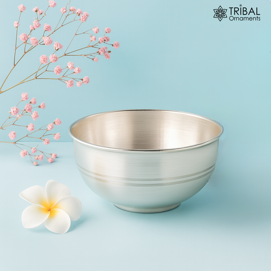 999 fine solid silver handmade bowl baby gift, pure silver vessel, silver utensils, silver puja article, puja utensils bowl India sv107