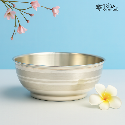 Pure 999 fine silver bowl, silver utensils from india, plain high quality silver vessel, silver kitchen utensils baby serving bowl sv196
