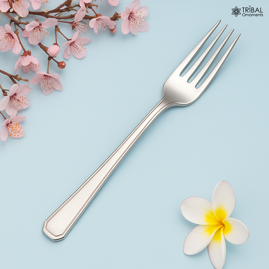 6" Pure 925 sterling silver fork spoon exclusive silver utensils for luxury gifting or food serving sv287