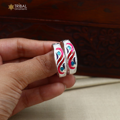 925 sterling silver minakari work thumb ring, toe band stylish women's brides jewelrytoer156