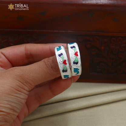 925 sterling silver minakari work thumb ring, toe band stylish women's brides jewelry toer159