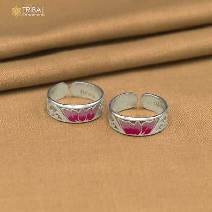 925 sterling silver minakari work toering, toe band stylish women's brides jewelry toer161