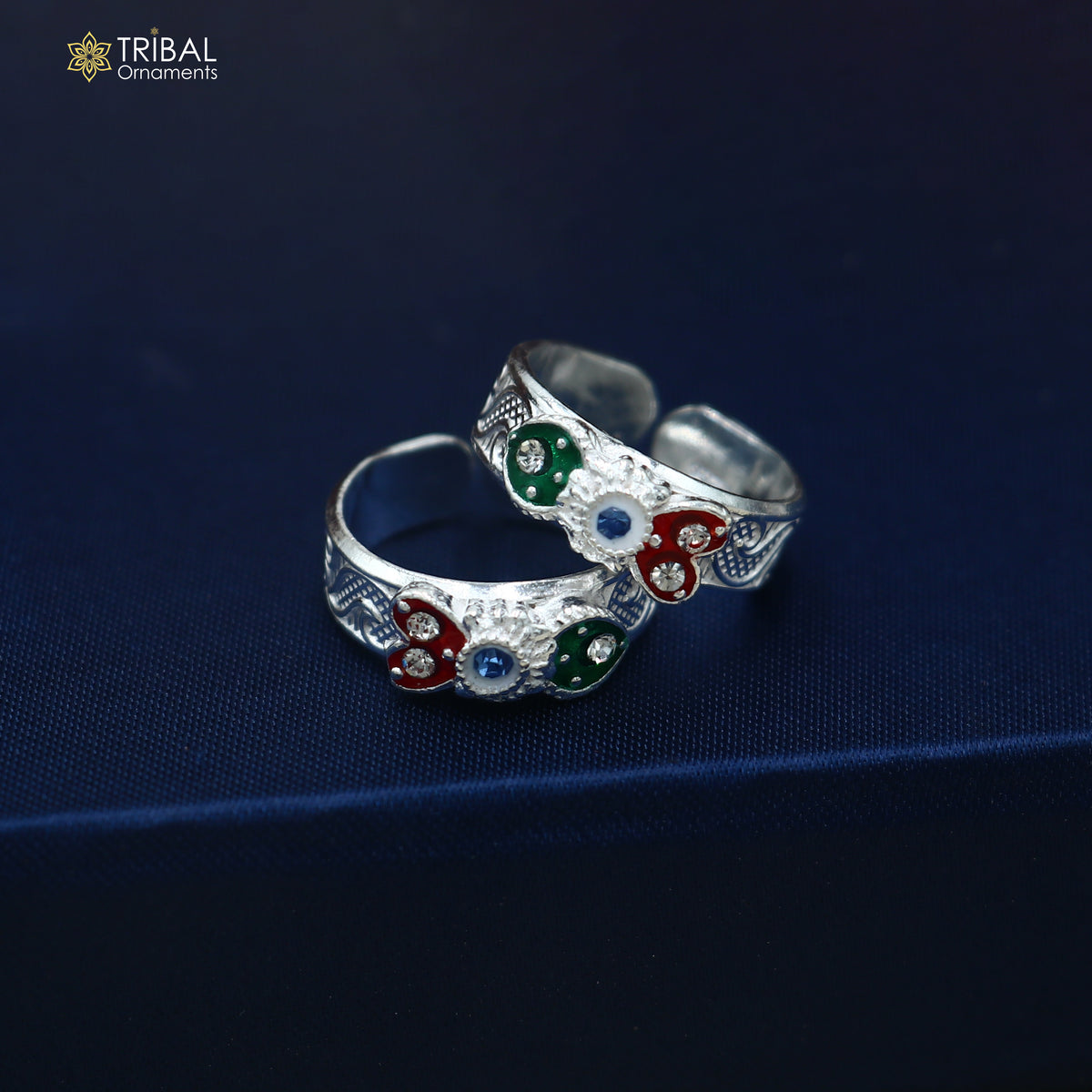 925 sterling silver minakari work toe ring, toe band stylish women's brides jewelry toer168